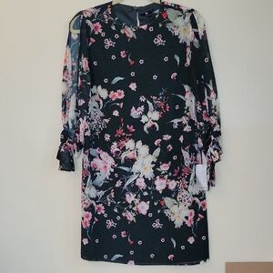 Cooper St. Floral Black Dress Cut‎ Out Sleeves Wedding Guest Holiday